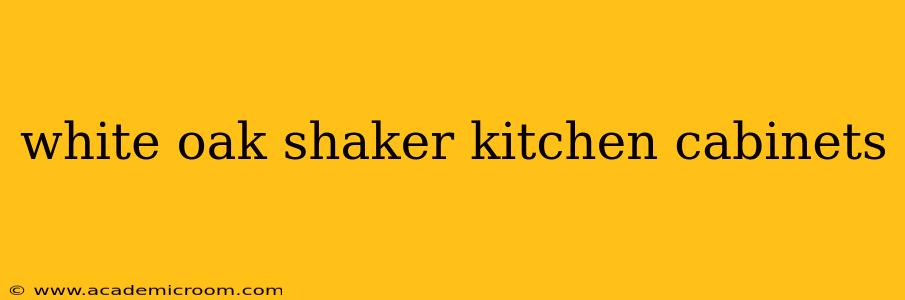 white oak shaker kitchen cabinets
