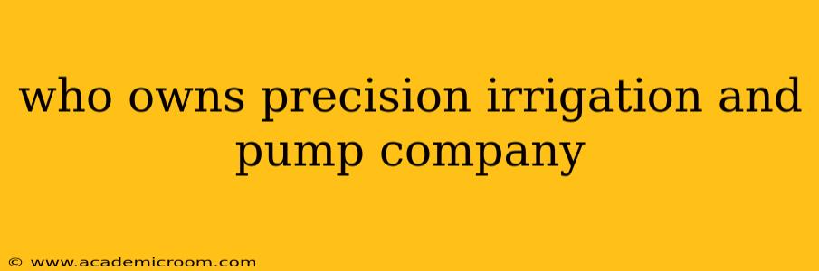who owns precision irrigation and pump company